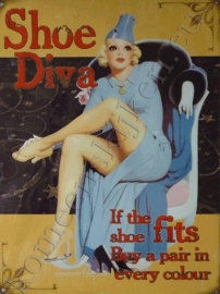 metalen reclamebord shoe diva 30-40 cm