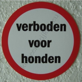 sticker verboden voor honden 7,5 cm