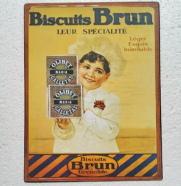 metalen wandplaat biscuits Brun 25x33 cm
