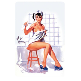 metalen wandbord pin up badkamer 20x30 cm