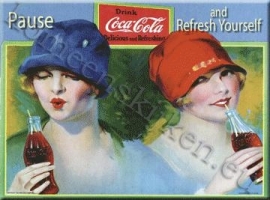 metalen ansichtkaart Coca Cola  pause and refresh yourself 15-21 cm