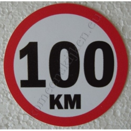 sticker 100 km 7,5 cm.