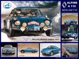 blikken reclamebord Renault Alpine A 110 Berlinette collage 30-40 cm