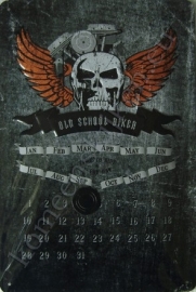 eeuwigdurende kalender old school biker 20-30 cm.