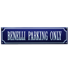 emaille straatnaambord benelli parking only