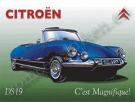 metalen muurbord citroen DS cabrio 30-40 cm