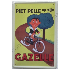 blikken reclamebord piet pelle op zijn gazelle 20-30 cm