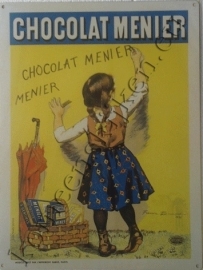metalen wandbord chocolat menier 30-40 cm