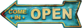 Metalen wandbord  Pijl open  40x14 cm