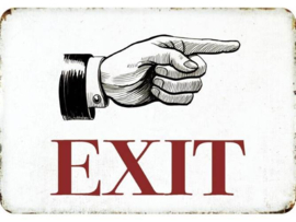 metalen bord Exit 16,5 x 11,5 cm