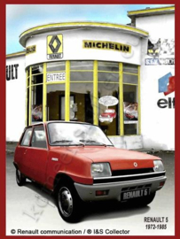 blikken reclamebord Renault 5 Garage Michelin 30-40 cm