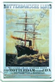 metalen wandbord Rotterdamsche Lloyd 30-40 cm