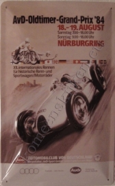 metalen reclame bord Audi Grand prix Nurburgring 20-30 cm.