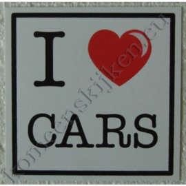 sticker I love cars 10,5 cm.