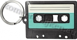 metalen sleutelhanger muziek cassettebandje