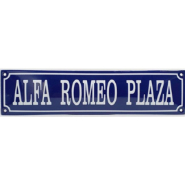 emaille straatnaambord alfa romeo plaza