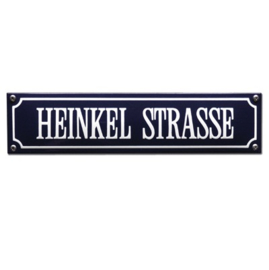 emaille straatnaambord Heinkel strasse 33x8 cm