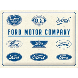 blikken wandbord Ford Logo Evolution 30 x 40 cm
