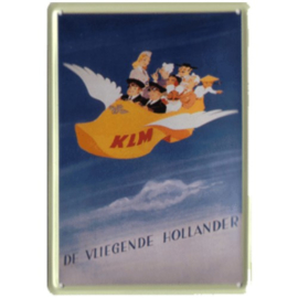 metalen ansichtkaart KLM de vliegende hollander 10-14 cm