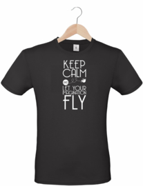 T-shirt - zwart - Keep Calm and let your imagination fly