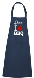 BBQ- schort - I love BBQ - met naam