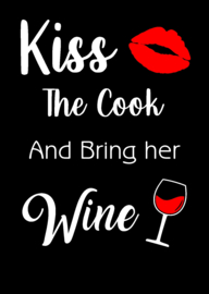 Luxe schort - Kiss the Cook and bring her Wine