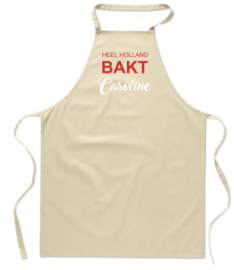 Schort - Ecru / Kaki - HHBakt - met voornaam special
