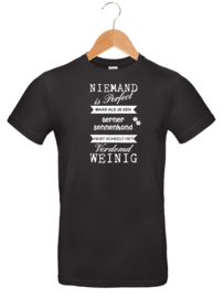 T-shirt - Unisex - Zwart - Niemand is perfect maar..... Berner Sennenhond