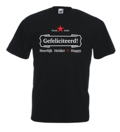 Unisex T-shirt Zwart Gefeliciteerd