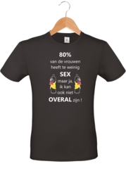 T-shirt - 80% van de vrouwen heeft te weinig sex....