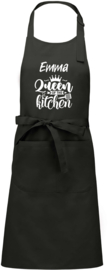 Luxe schort - Queen of the Kitchen - met voornaam
