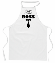 kookschort - The Boss - wit - 100% katoen - voor hem