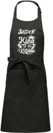 Luxe schort - King of the Kitchen - met voornaam