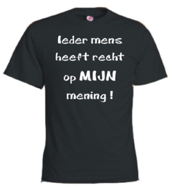 T-shirt zwart Recht op mijn mening