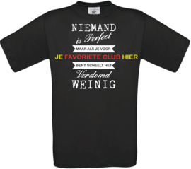 T-shirt zwart- Het scheelt weinig - Sportclub