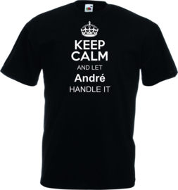 Unisex T-shirt - Zwart - Keep Calm - met voornaam
