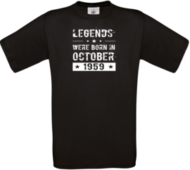 T-shirt - "Legends" - met maand en jaar naar keuze - zwart