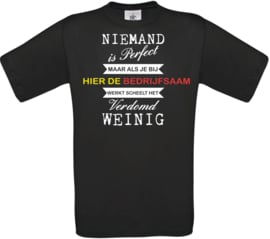 T-shirt zwart- Het scheelt weinig - Bedrijfsnaam