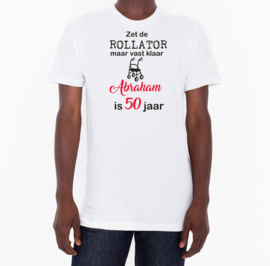 Unisex - T-shirt - Rollator - Abraham 50 jaar