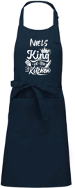 Luxe schort - King of the Kitchen - met voornaam