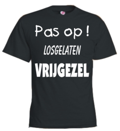 T-shirt zwart Losgelaten vrijgezel