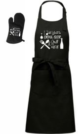 Luxe BBQ schort + handschoen  - I just want to drink & grill