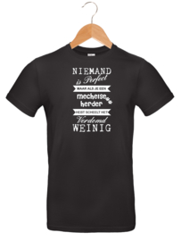 T-shirt - Unisex - Zwart - Niemand is perfect maar..... Mechelse Herder