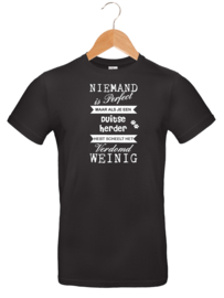 T-shirt - Unisex - Zwart - Niemand is perfect maar..... Duitse Herder