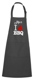 BBQ- schort - I love BBQ - met naam