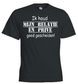 T-shirt zwart Relatie en prive gescheiden