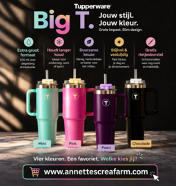 Tupperware Big T 1,1 ltr - verschillende kleuren