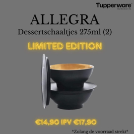 Tupperware - Allegra zwart/goud Dessertschaaltjes 275 ml (2)