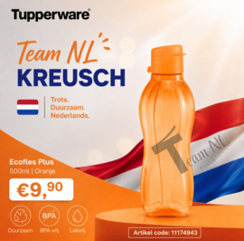 Tupperware - Eco fles “Koningsdag” aanbieding - 500 ml oranje met sportdop