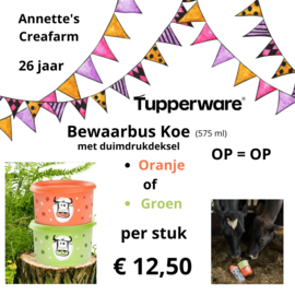 Tupperware - Bewaarbus KOE - Oranje of Groen